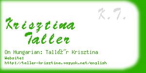 krisztina taller business card